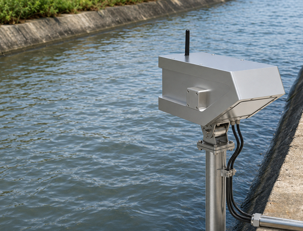 Sistema de medición de caudal en canal abierto con radar de nivel