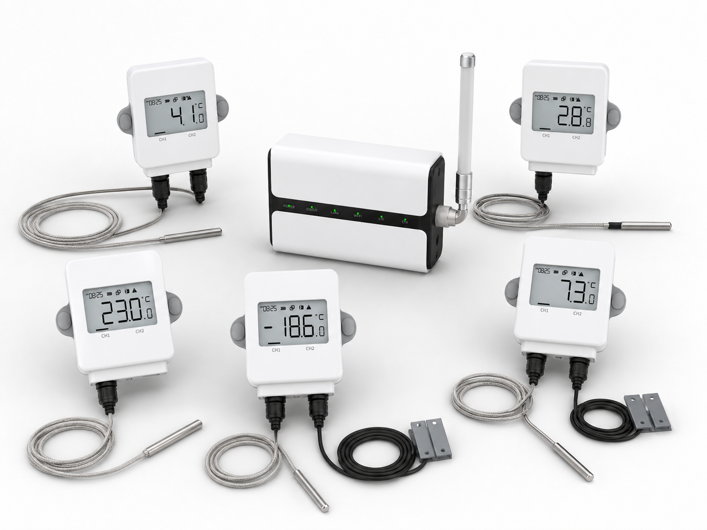 Sistema de monitoreo multipunto de temperatura con gateway central y sensores inalámbricos