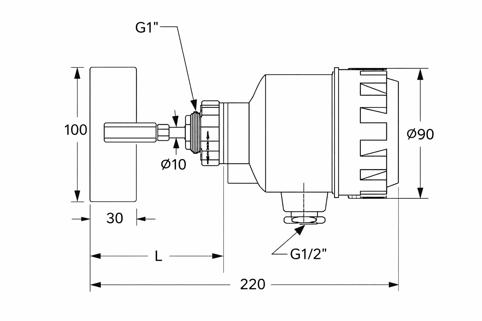 Dimensiones sensor NL30
